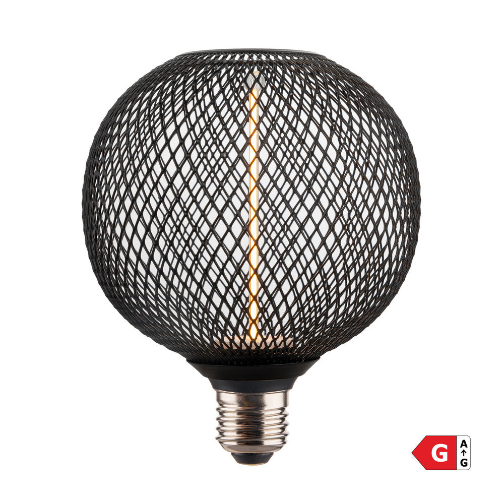 Image of Industville's LED Dimmable Bulb Black Metal Cage Single Filament E27