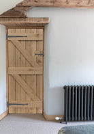 Unfinished Plank Ledge & Brace Oak Door