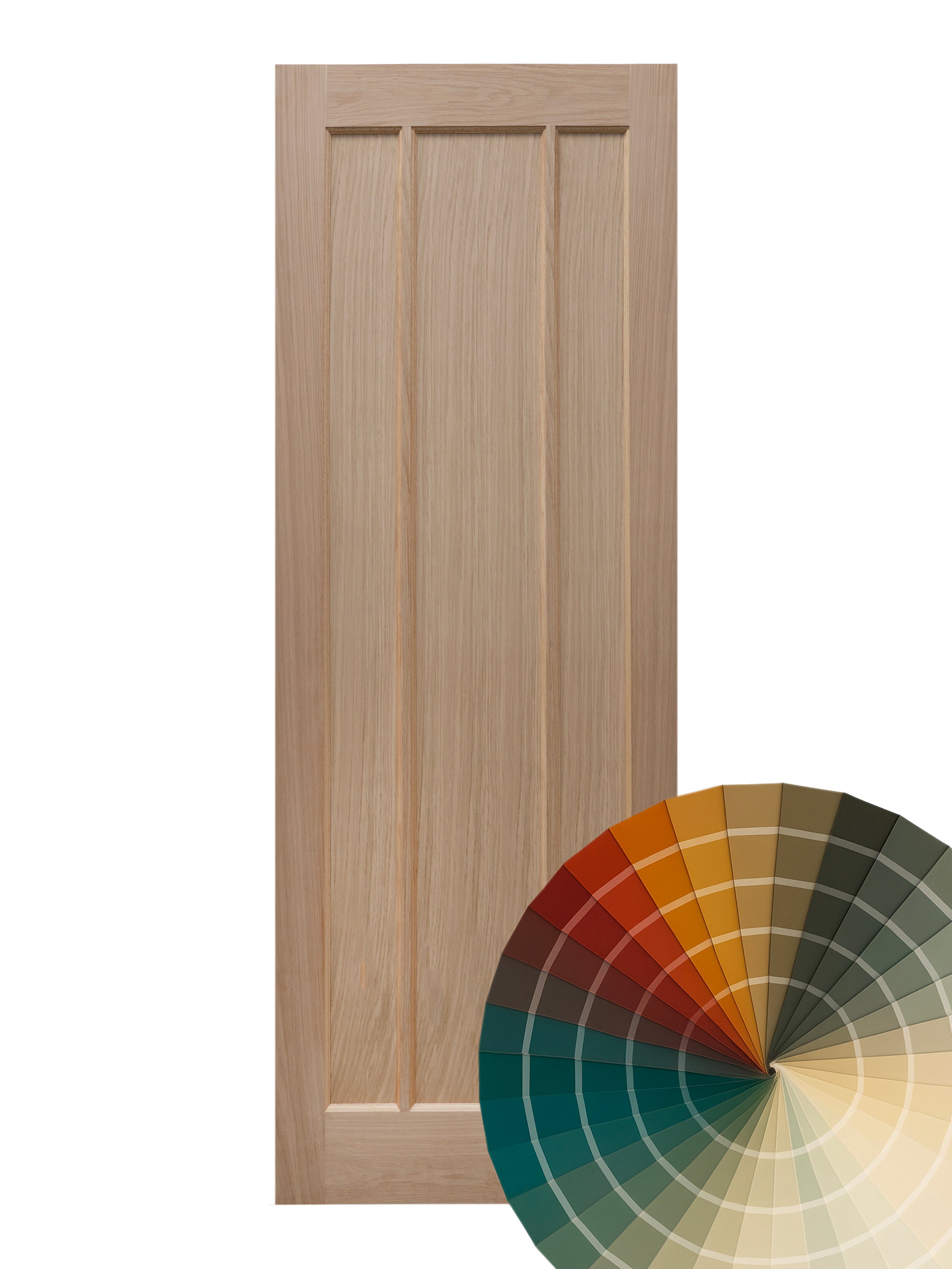 Hand Painted 3 Panel Oak Door in a Bespoke Farrow & Ball Colour