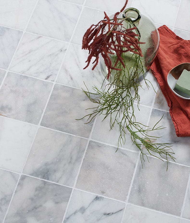 Ca'Pietra's Long Island Marble Tumbled Tiles