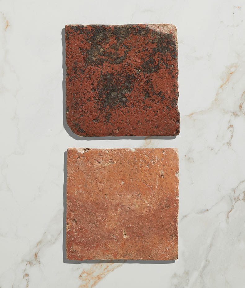 Ca'Pietra's Antique Burgundy Terracotta Reclaimed Tiles