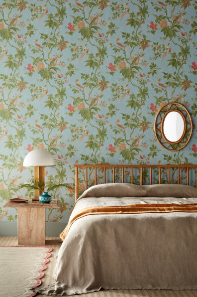 Little Greene's Paradise Wallpaper in Blue