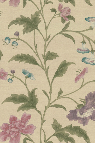 Little Greene's China Rose Wallpaper in Sage