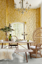 Little Greene's Sakura Wallpaper in Yellow Lustre