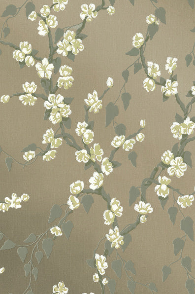Little Greene's Sakura Wallpaper in Metal Lustre