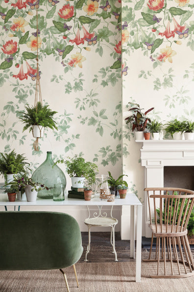 Little Greene's Asterid Wallpaper in Lantern