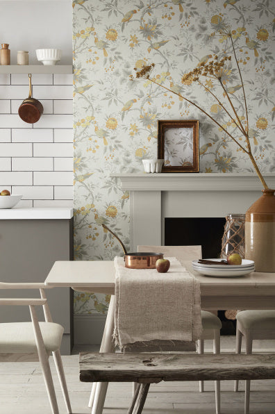 Little Greene's Brooke House Wallpaper in Cinder