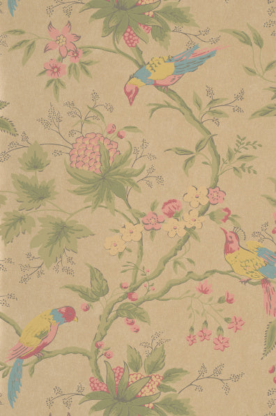 Little Greene's Brooke House Wallpaper in Parchment
