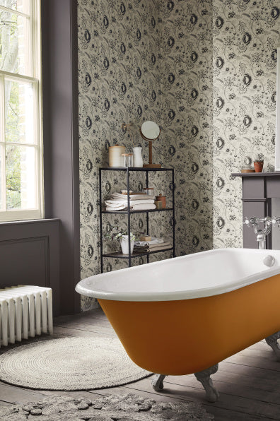 Little Greene's Woodblock Mono Wallpaper in Knightsbridge