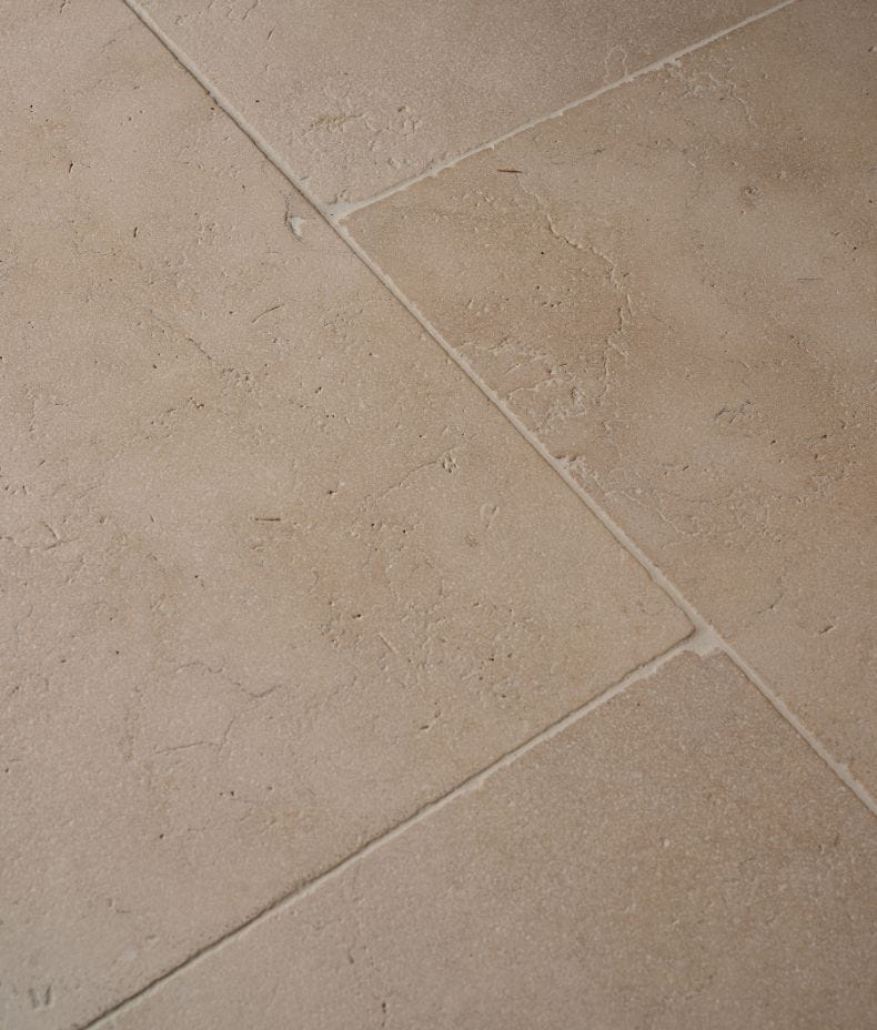 Ca'Pietra's Bergamo Limestone Lightly Seasoned Finish Tiles