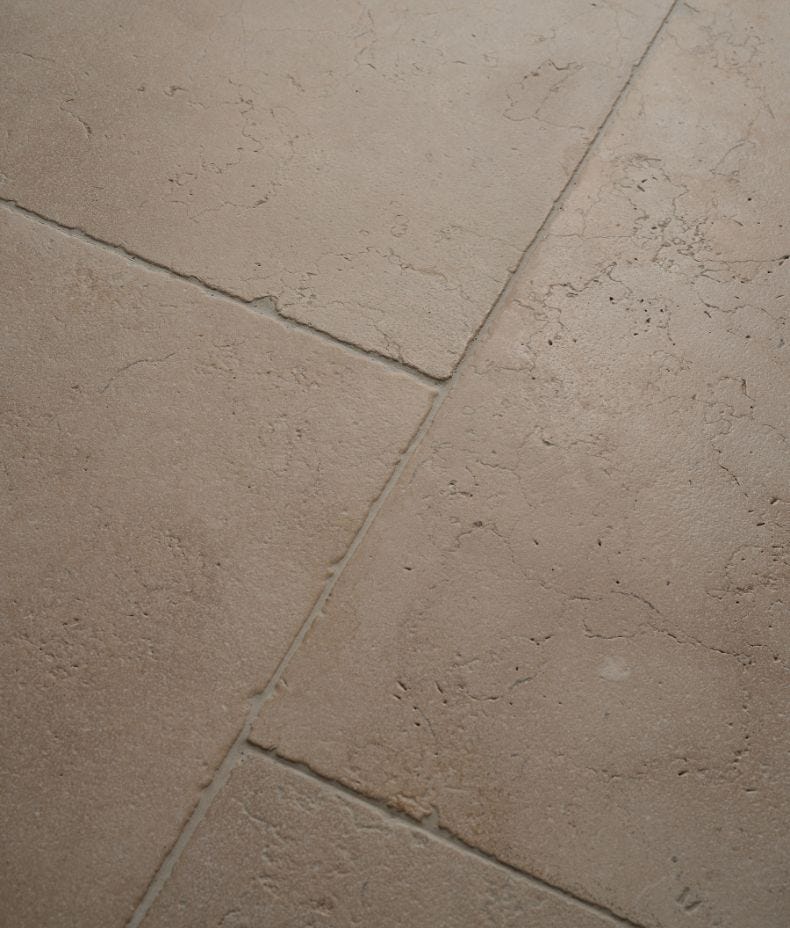 Ca'Pietra's Bergamo Limestone Lightly Seasoned Finish Tiles