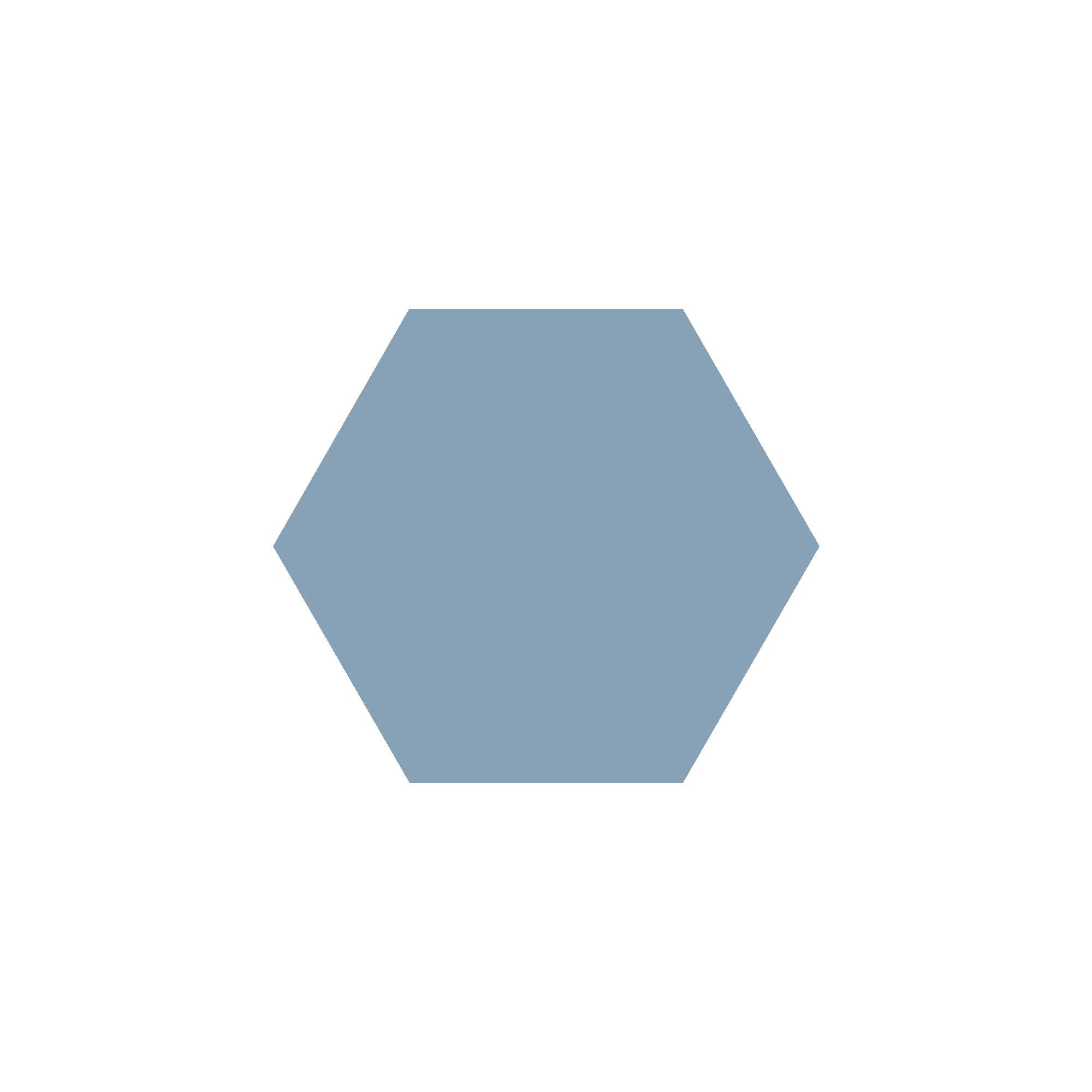 Equilateral Hexagon Tile in Blue