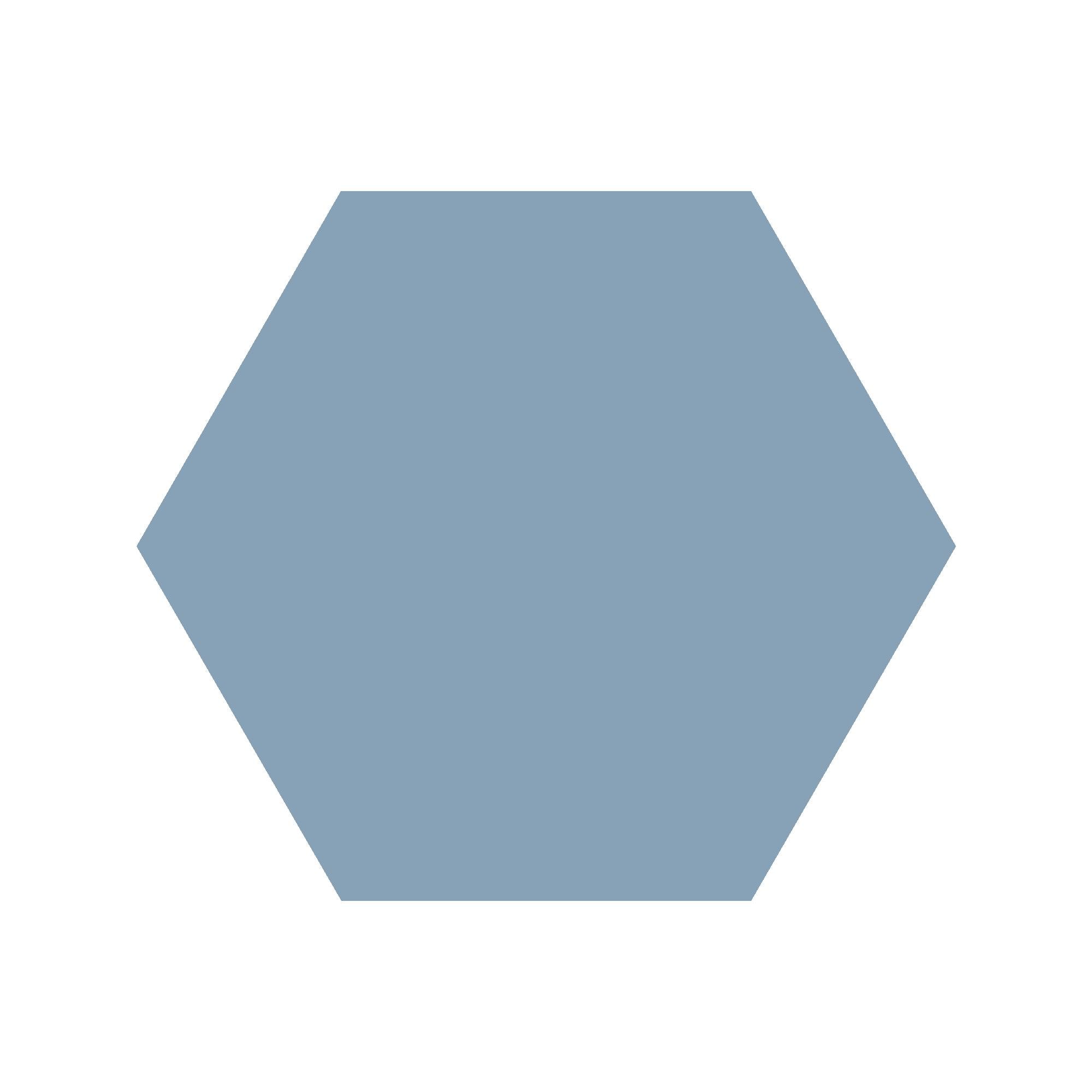Equilateral Hexagon Tile in Blue