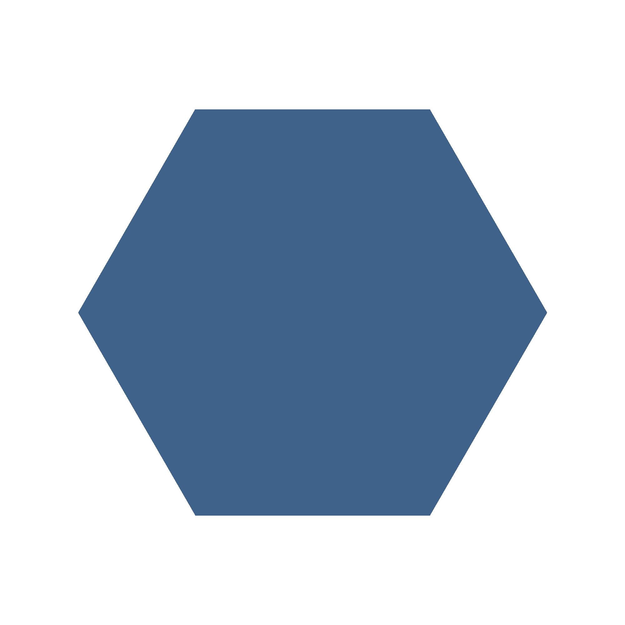 Equilateral Hexagon Tile in Blue Moon
