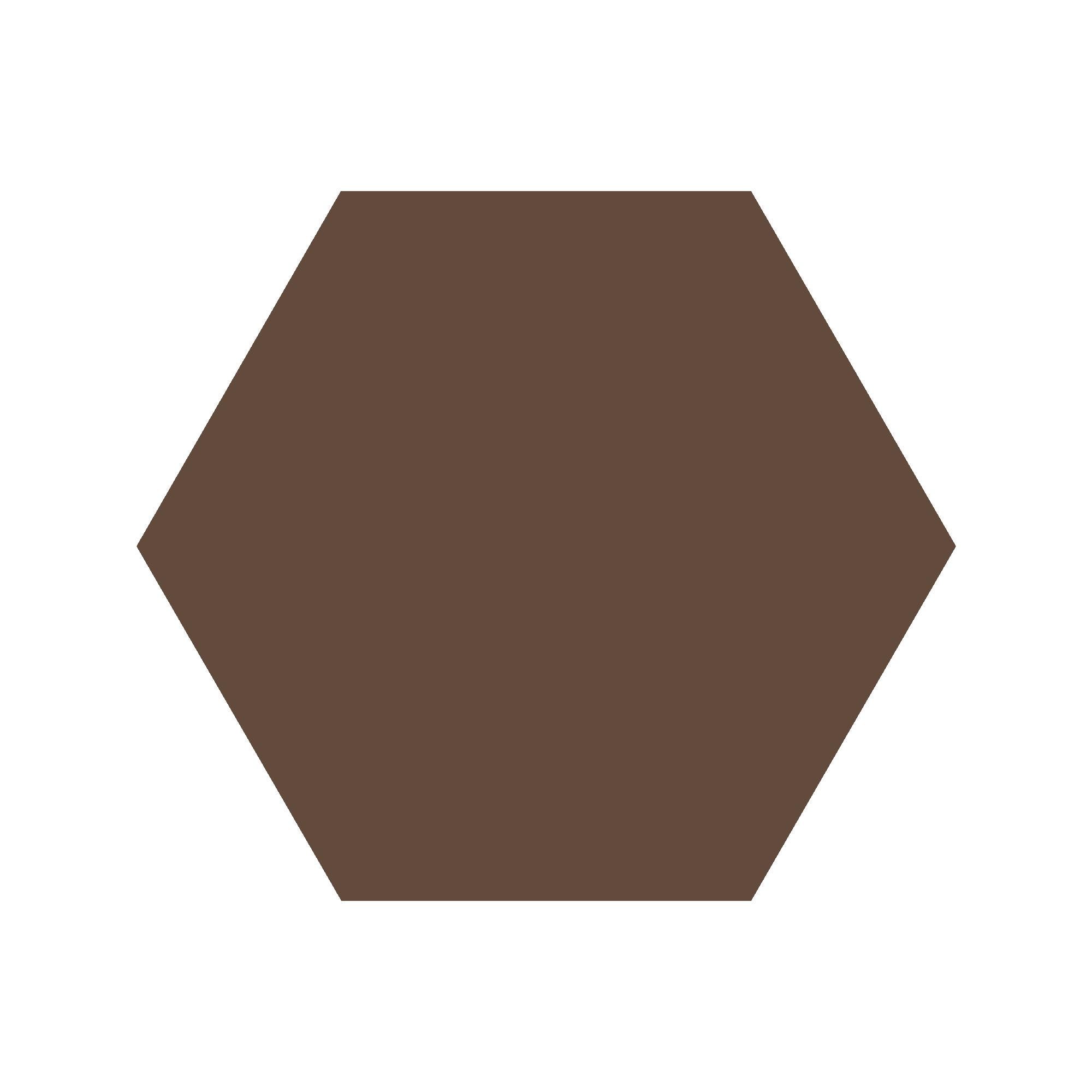 Equilateral Hexagon Tile in Brown