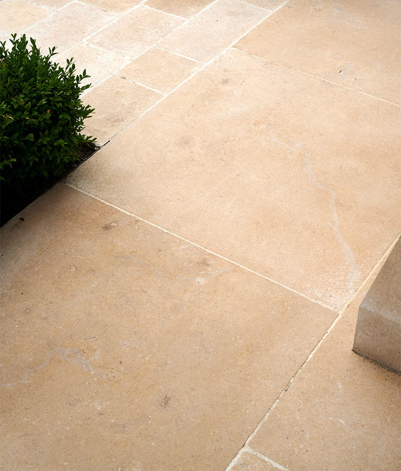 Ca'Pietra's Buscot Limestone Tumbled & Etched Tiles