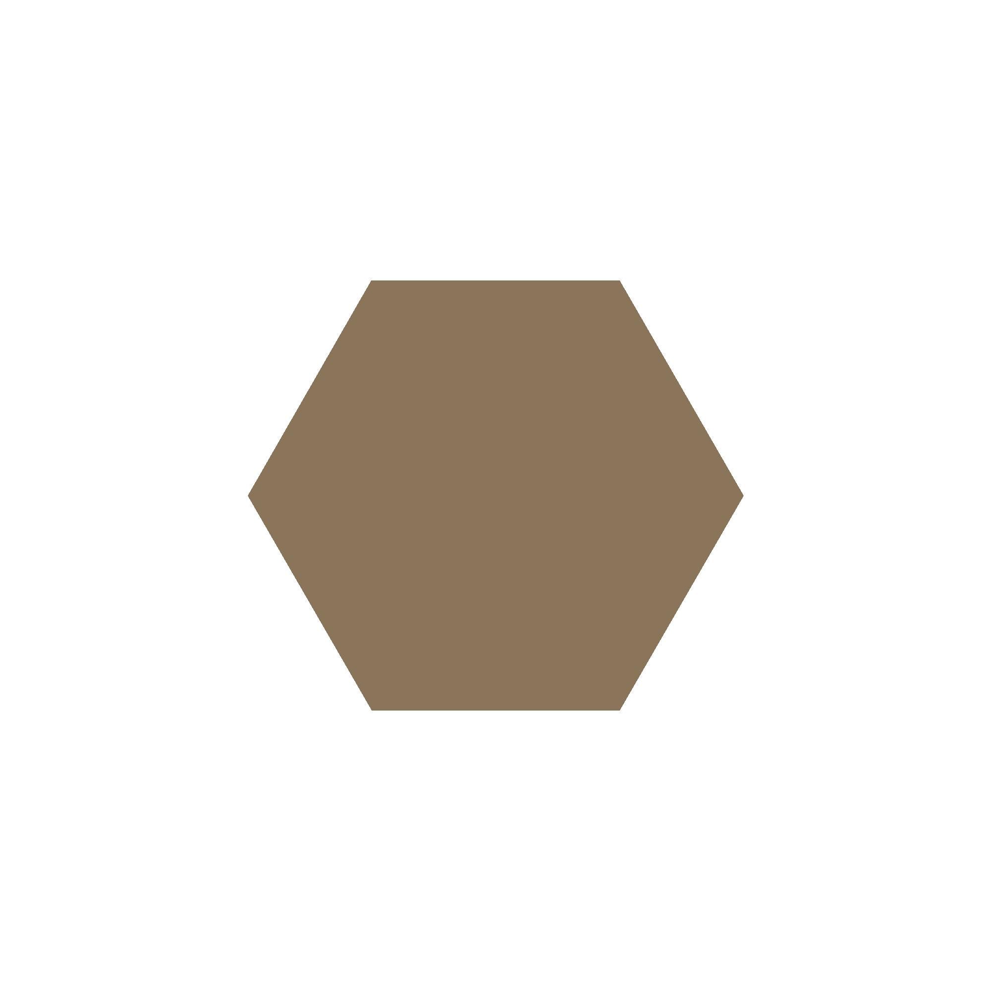 Equilateral Hexagon Tile in Coffee