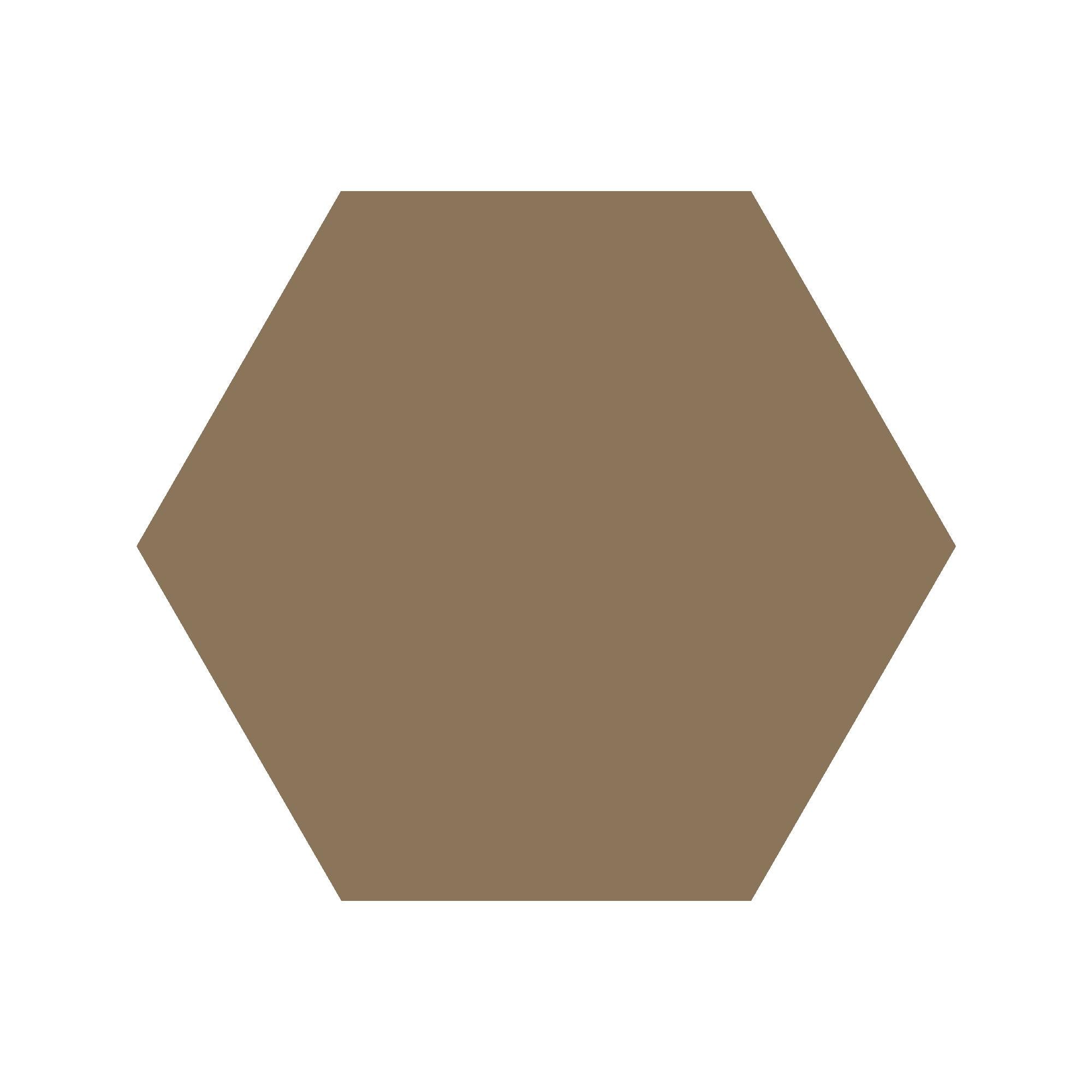 Equilateral Hexagon Tile in Coffee
