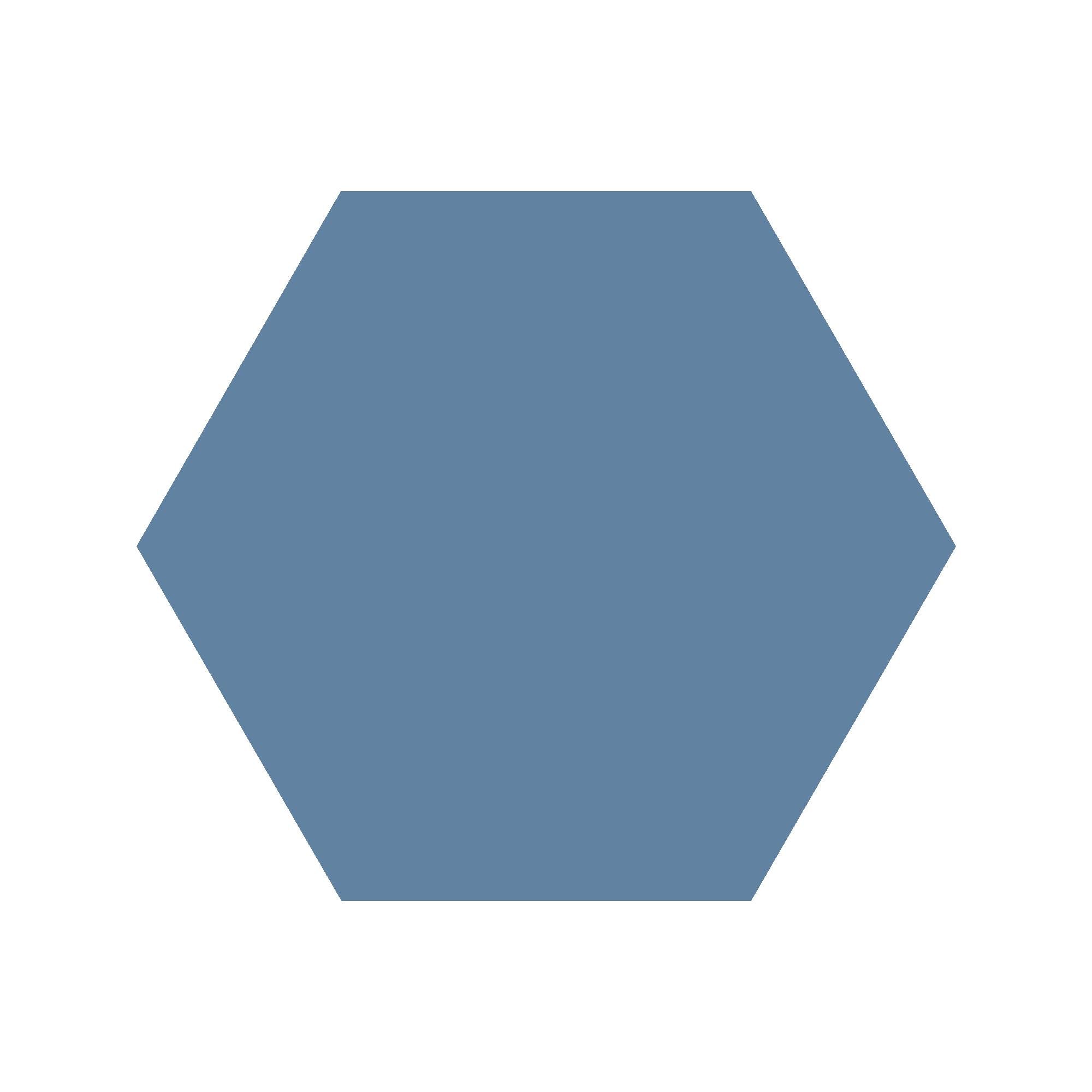 Equilateral Hexagon Tile in Dark Blue