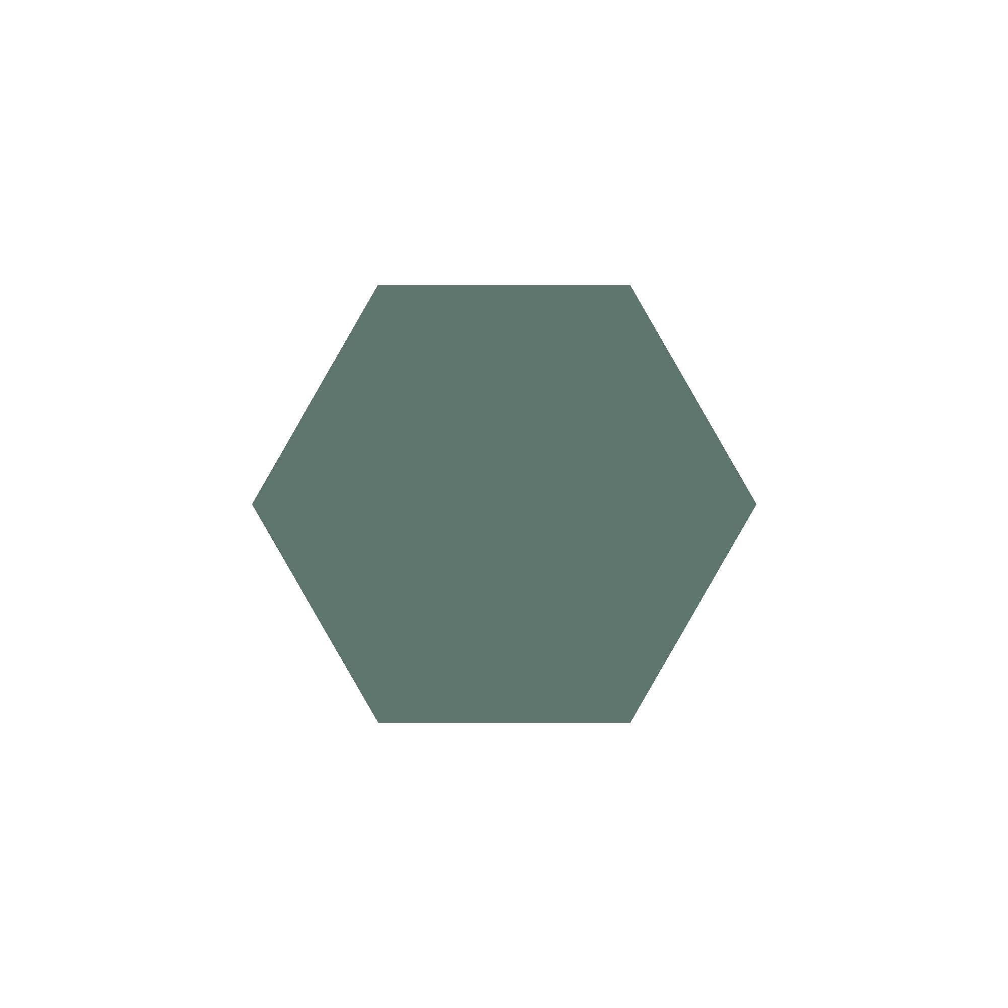 Equilateral Hexagon Tile in Dark Green