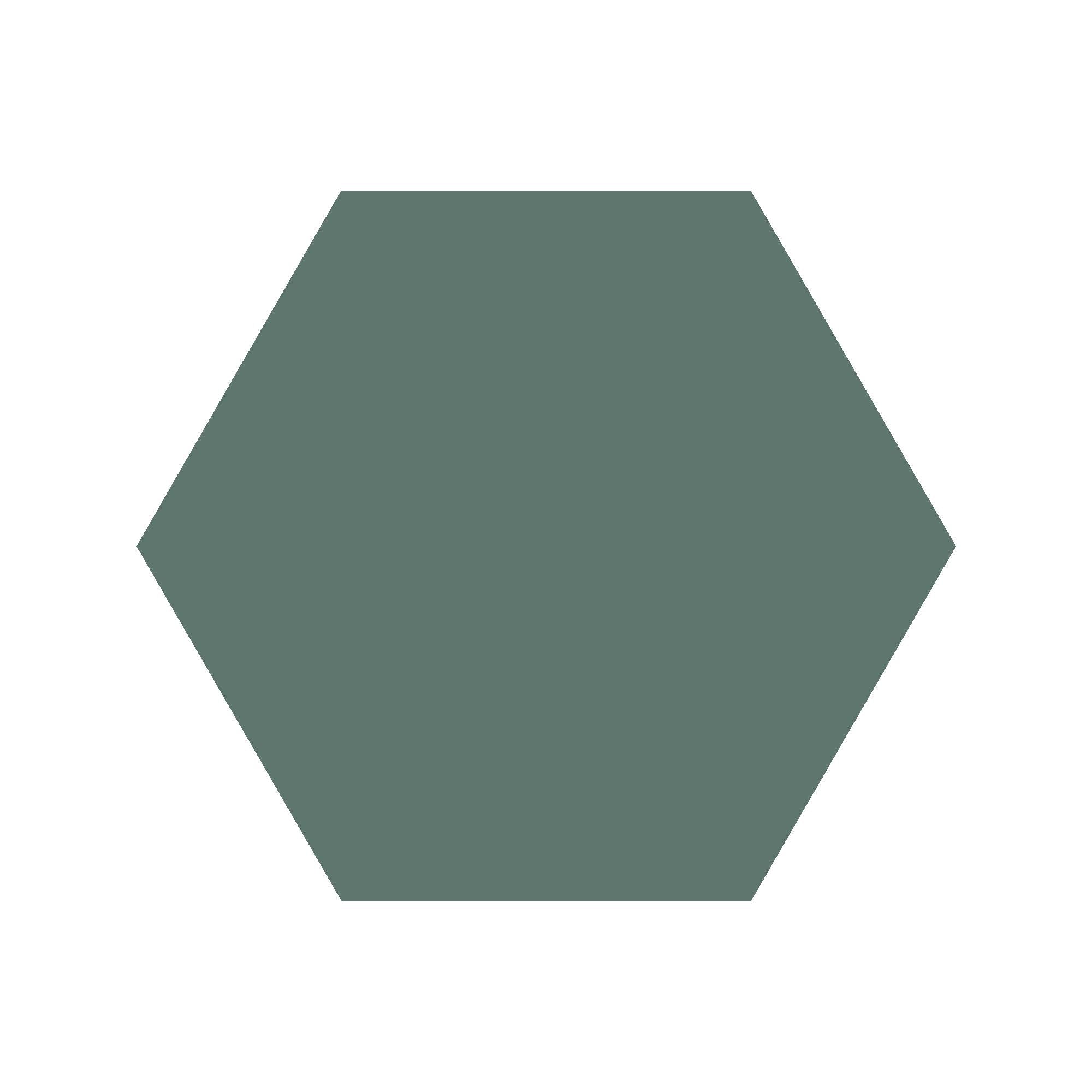 Equilateral Hexagon Tile in Dark Green