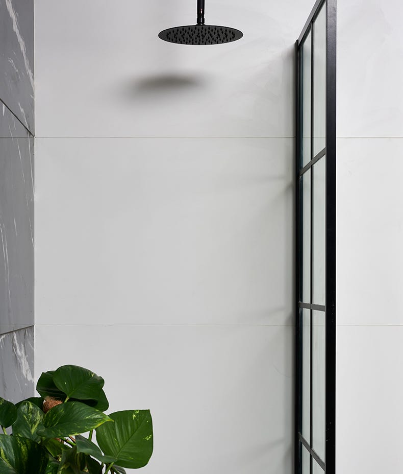 Ca'Pietra's Delicate Porcelain White Satin Tiles