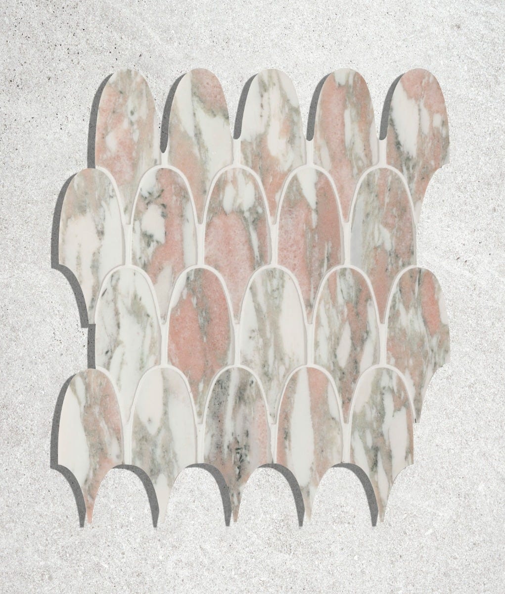 Ca'Pietra's East Java Marble Plume Mosaic Tiles