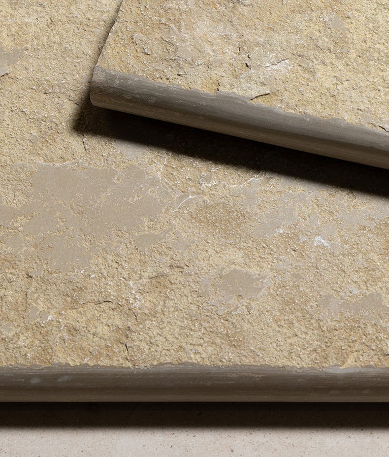Ca'Pietra's Trusloe Limestone Seasoned Bullnose Coping