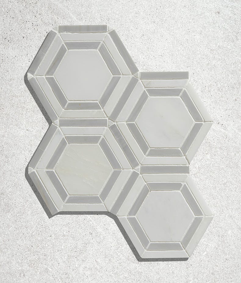 Ca'Pietra's Florence Hexagon Marble Mosaic Tiles