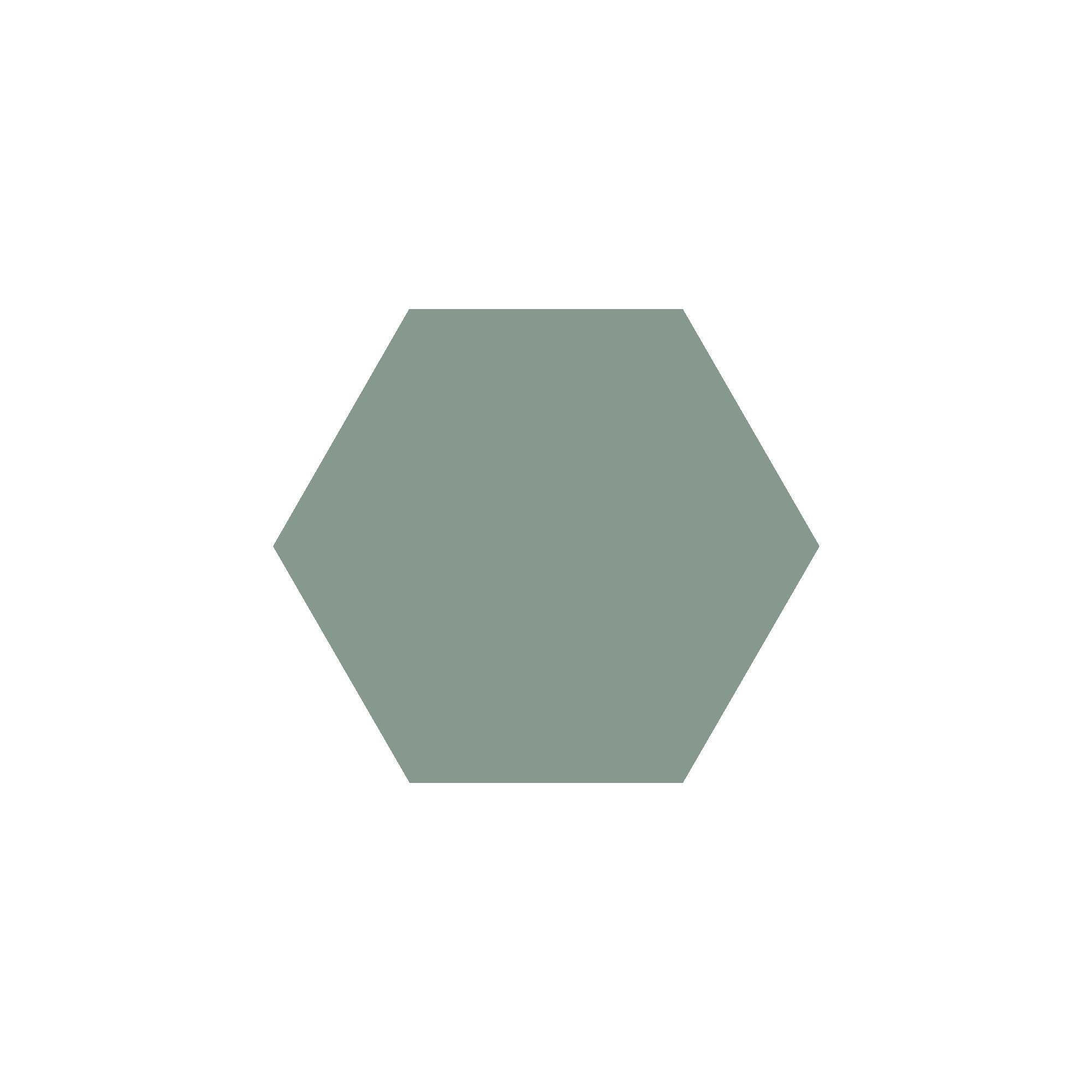 Equilateral Hexagon Tile in Green