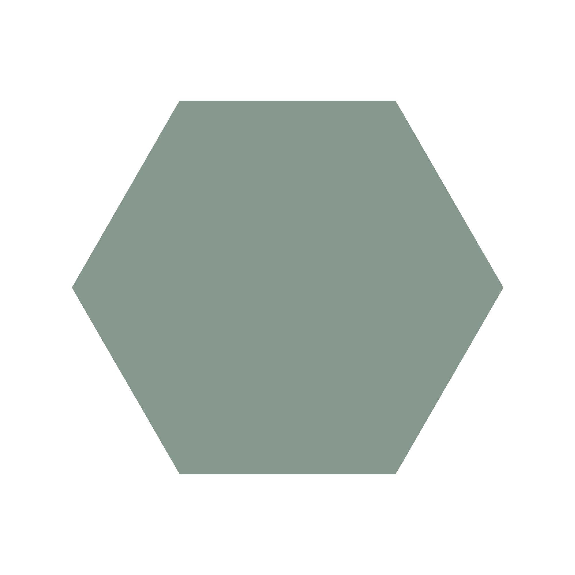 Equilateral Hexagon Tile in Green