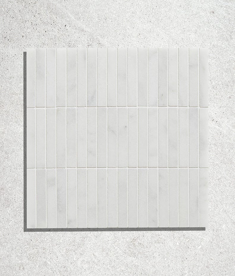 Ca'Pietra's Long Island Marble Honed Bamboo Mosaic Tiles