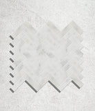 Ca'Pietra's Long Island Marble Herringbone Mosaic Tiles
