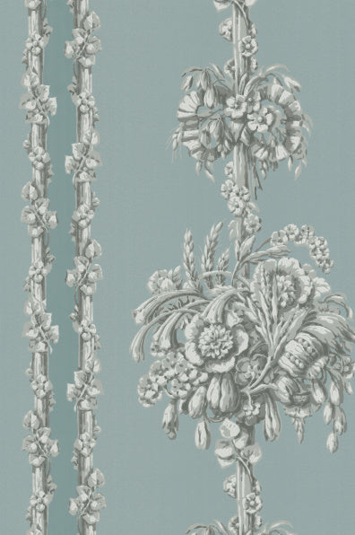 Little Greene's Chelsea Wallpaper in Archive Blue