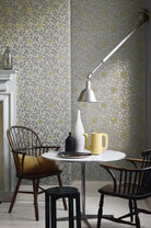 Little Greene's Richmond Green Wallpaper in Platinum