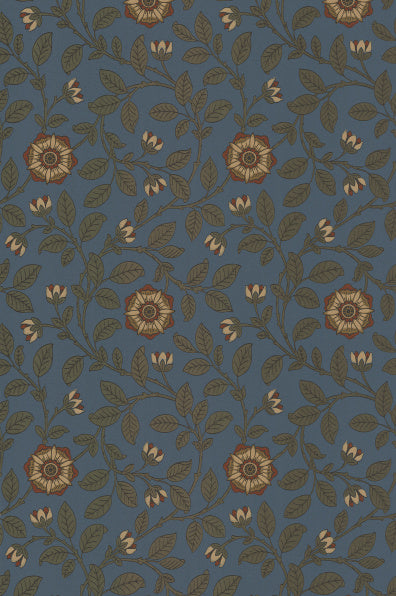 Little Greene's Richmond Green Wallpaper in Revival Blue
