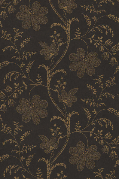 Little Greene's Bedford Square  Wallpaper in Ebony Gold