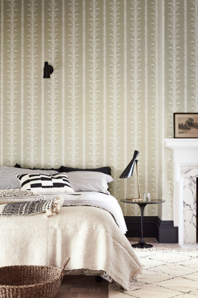 Little Greene's Lauderdale Wallpaper in Stone
