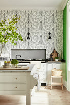 Little Greene's Marlborough Wallpaper in Glacé