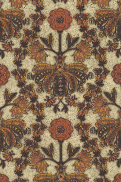 Little Greene's New Bond Street Wallpaper in Burnish
