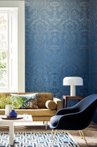 Little Greene's St James's Park Wallpaper in Cobalt Fade