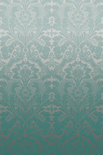 Little Greene's St James's Park Wallpaper in Teal Fade