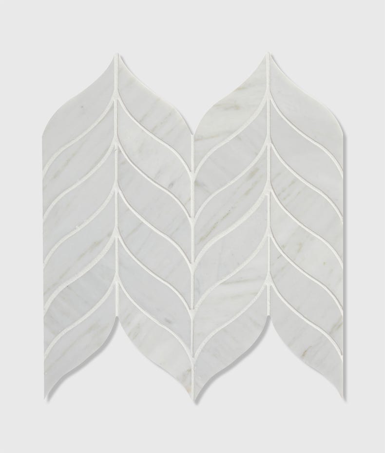 Ca'Pietra's Zen Marble Honed Leaf Mosaic Tiles