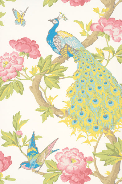 Little Greene's Pavona Wallpaper in Blanche