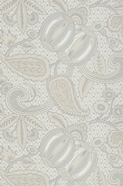 Little Greene's Pomegranate Wallpaper in Grey Scale