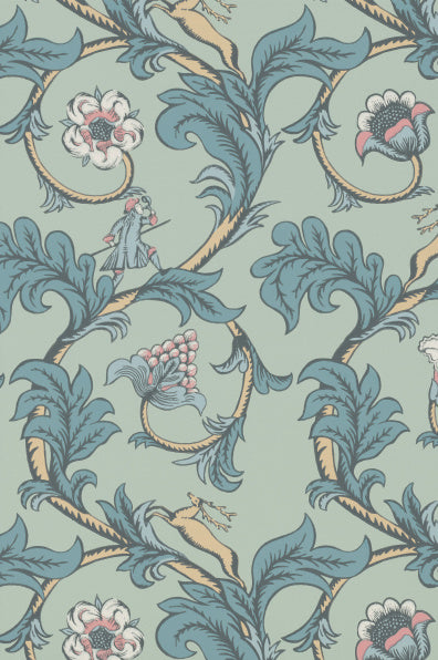 Little Greene's Stag Trail Wallpaper in Arsenic