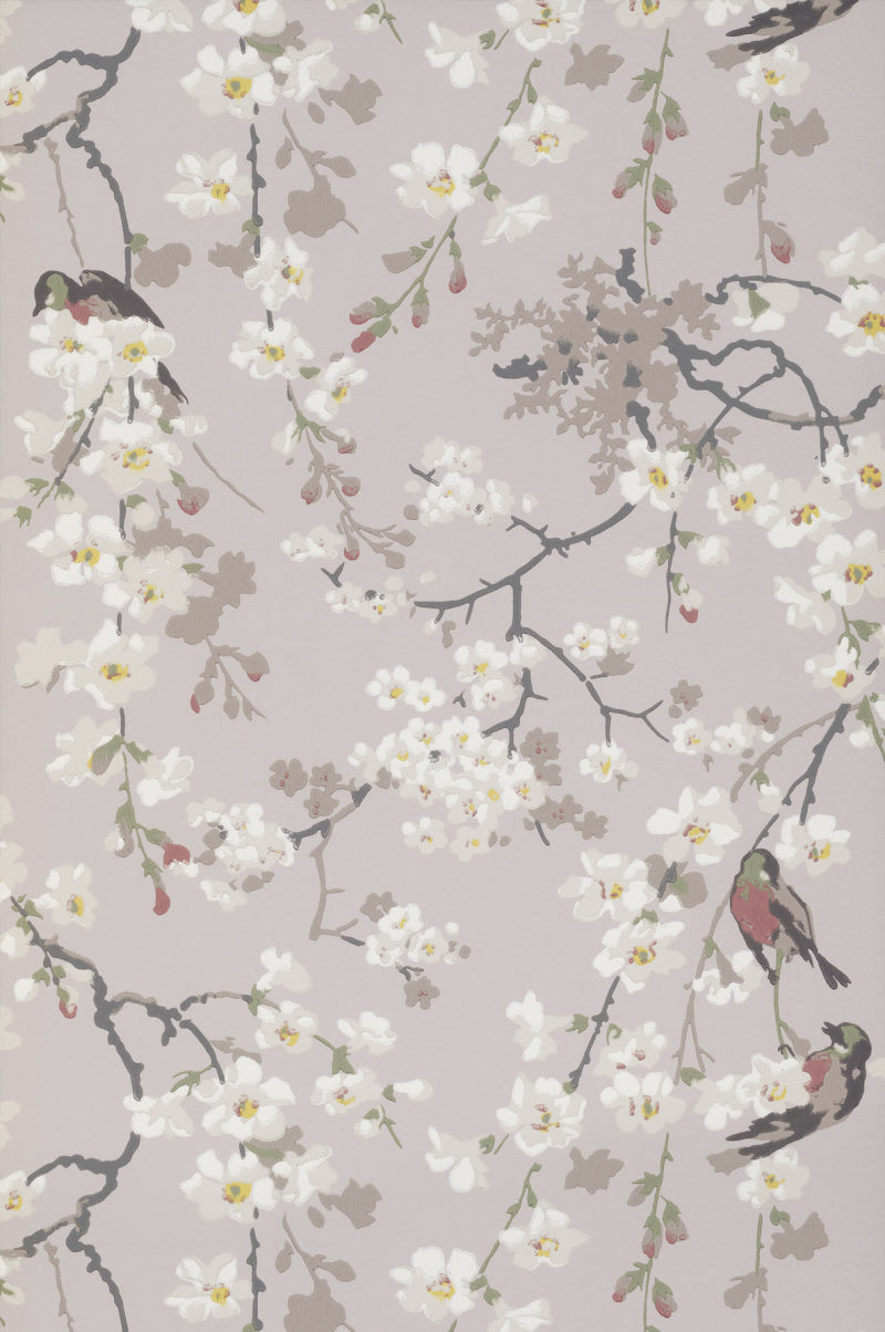Little Greene's Massingberd Blossom Wallpaper in Grey