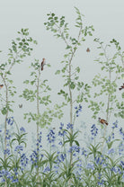 Little Greene's Bird & Bluebell  Wallpaper in Celestial Blue
