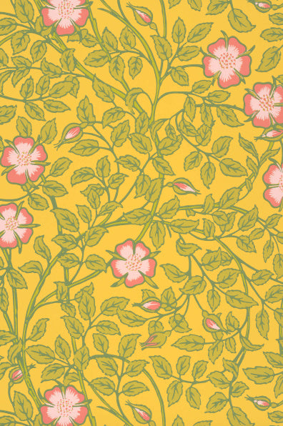Little Greene's Briar Rose Wallpaper in Indian Yellow