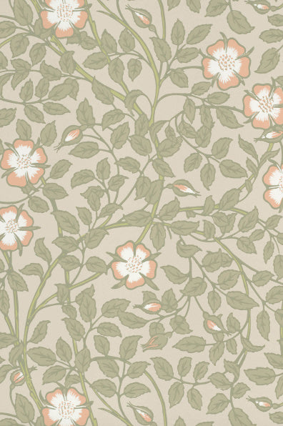 Little Greene's Briar Rose Wallpaper in Green Mist